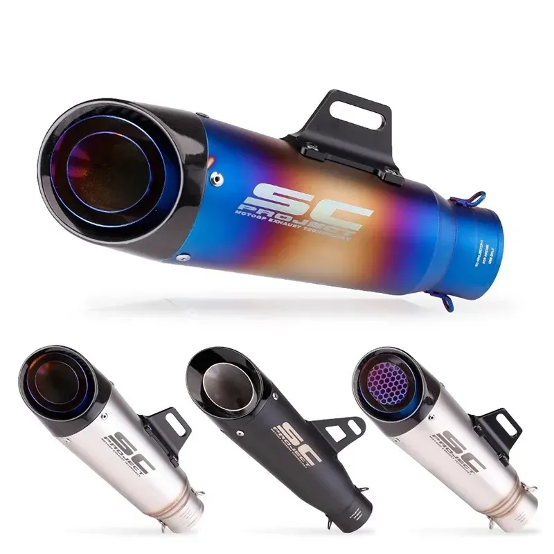 51mm Motorcycle Exhaust SC Muffler Pipe in many color
