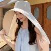Close-up of a breathable sun hat neck cover.