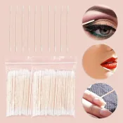 100Pcs Disposable Cotton Swabs - Ultra-small Micro Wood Brushes