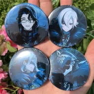 Genshin Impact Fatui Cosplay Badge – Detailed Tinplate Brooch for Fans