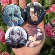 Genshin Impact Fatui Cosplay Badge – Detailed Tinplate Brooch for Fans