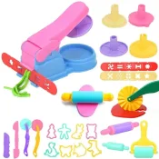 3D Plasticine Mold Kit - Brightly colored plasticine being shaped into animals and objects using themed molds