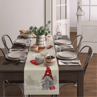 Valentine's Day Gnome Table Runner - Heart Linen Decor