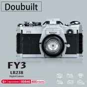 Digital Camera Building Blocks - Mini Brick Toy - A close-up of a completed digital camera replica built from colorful mini bricks