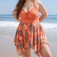 Plus Size One Piece Swimsuit – Tummy Control Swimdress with Skirtini Design