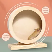 Hamster Running Wheel Roller - Silent wooden exercise wheel for small pets
