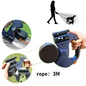 Retractable leash and anti-flea tick collar for dogs with 3M rope