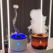 Volcano Smoke Ring Diffuser creating relaxing atmosphere in bedroom