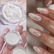 Aurora Pearl White Glitter Dust – Rubbing Powder for Chrome Nail Art