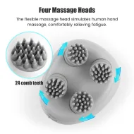 Electric Head Scalp Massager – 4 Kneading Massage Heads for Relaxation & Hair Growth