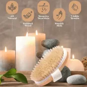 Exfoliating Wooden Body Massage Brush - Natural bristle for effective exfoliation