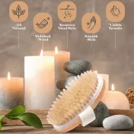 Exfoliating Wooden Body Massage Brush - Natural bristle for effective exfoliation