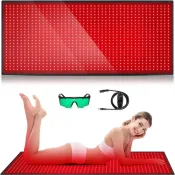 JUNNEELED Red Light Therapy Mat with 1280 LEDs for Full Body Pain Relief and Skin Healing
